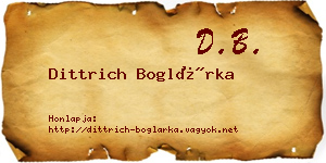 Dittrich Boglárka névjegykártya