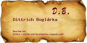 Dittrich Boglárka névjegykártya